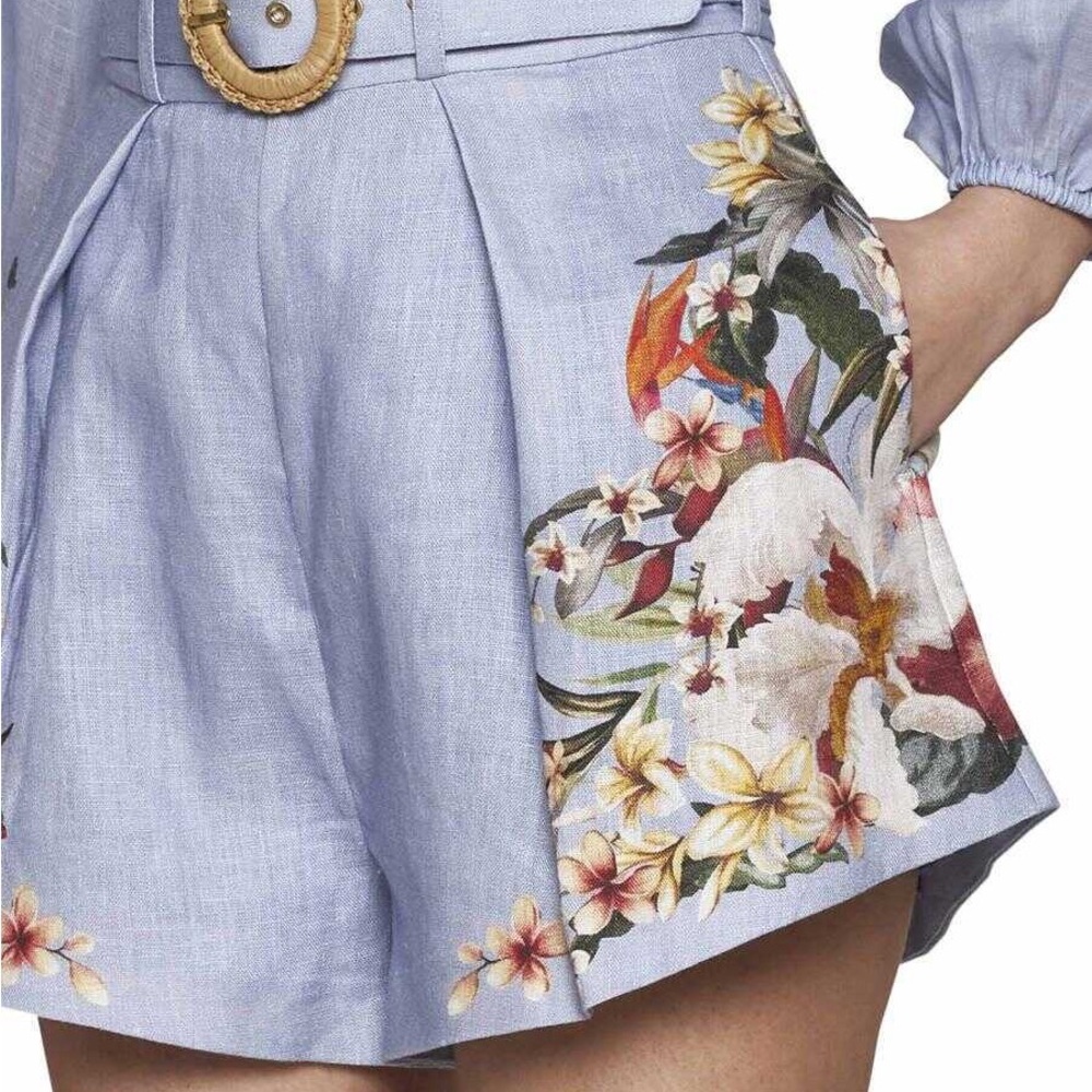 Zimmermann purple floral shorts, Size 1. US2. New never worn.